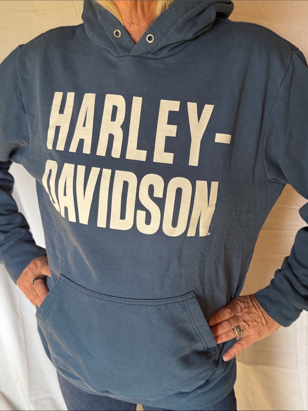 Harley-Davidson Men's Crewneck Sweatshirt in Slate Blue with White Logo
